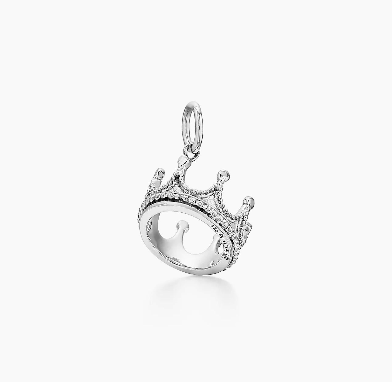 Collar Crown Charm in Silver