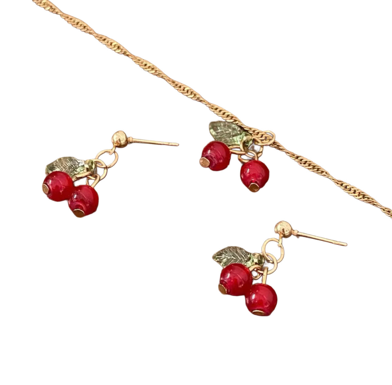 Cherry Necklace & Earrings