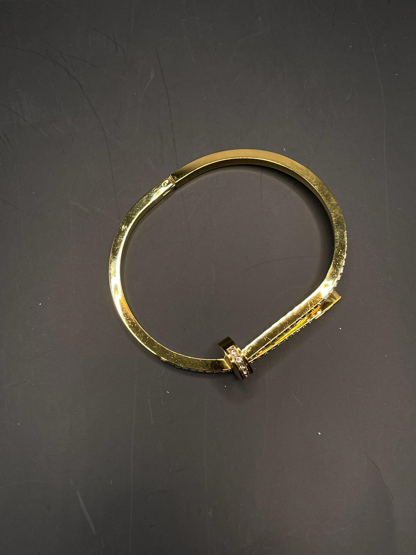 Micro-inlaid Zircon Nail Gold Bracalet